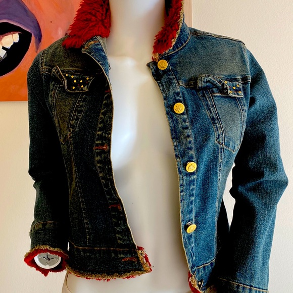 VERSACE jeans jacket Womens size,2/4, Kids 10 EU 140 streach - Picture 2 of 10